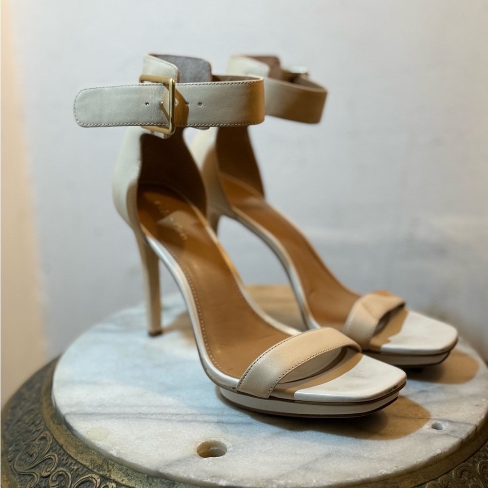 Calvin Klein Cream Ankle Strap Heels